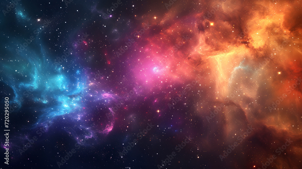Fototapeta premium Celestial Majesty: A Vibrant Space Galaxy Nebula and Starry Night Sky - A Cosmic Tapestry for Science and Astronomy Enthusiasts