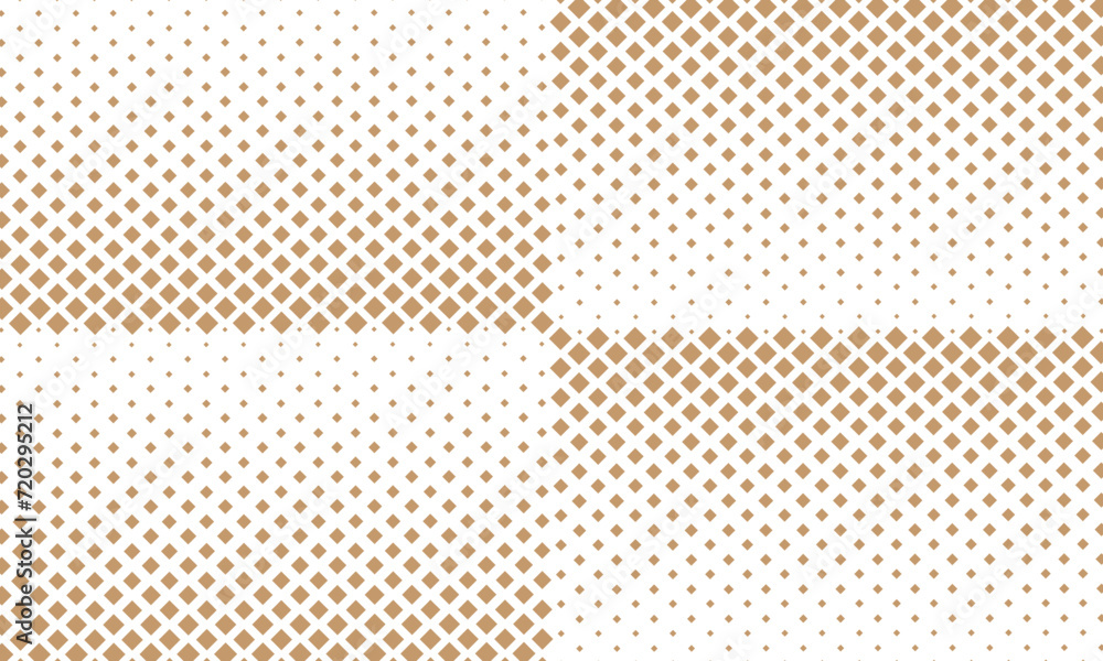 abstract repeatable big to small brown rectangle shape halftone pattern art.