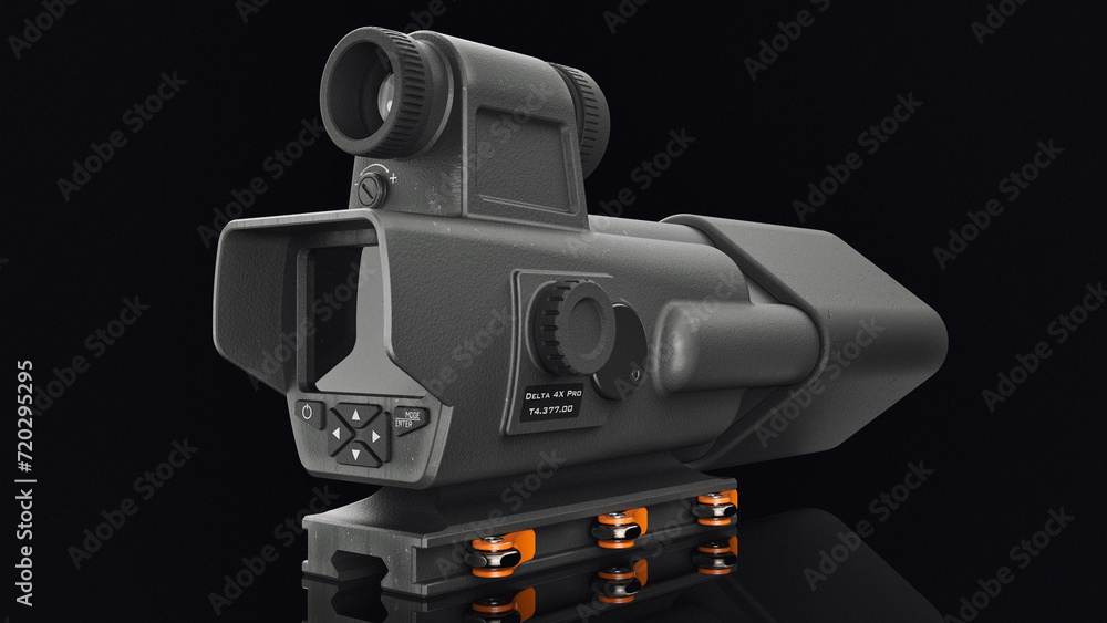 Naklejka premium Prototype high-definition thermal weapon sight Delta 4x