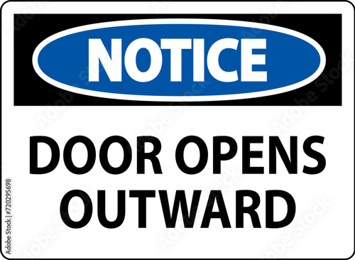 Notice Sign Door Opens Outward