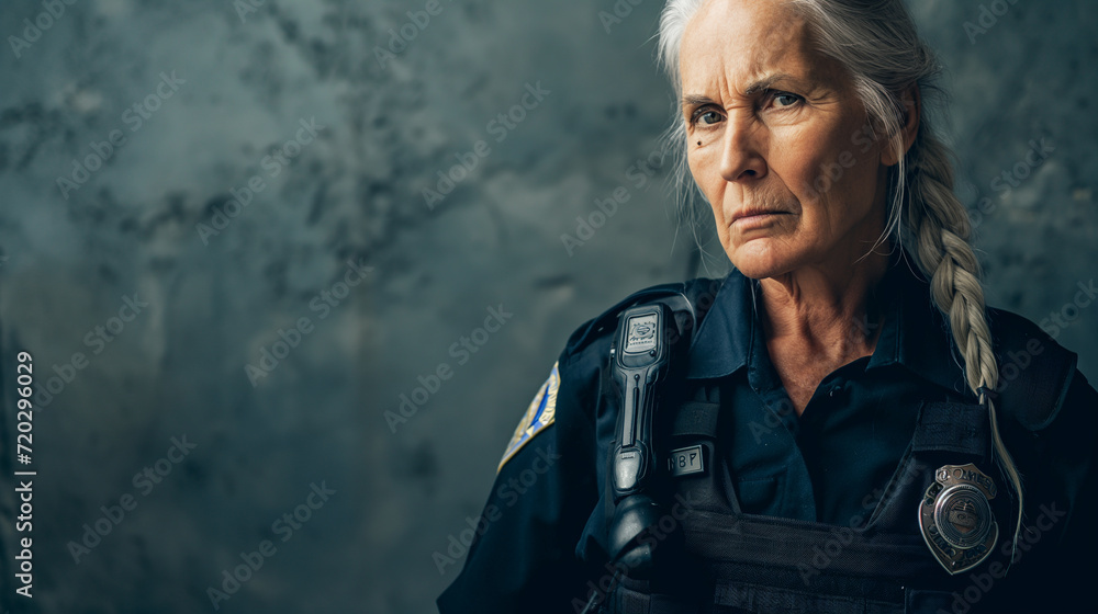 Mulher Policial de meia idade 