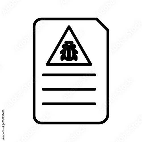 Bug Document Vector Icon