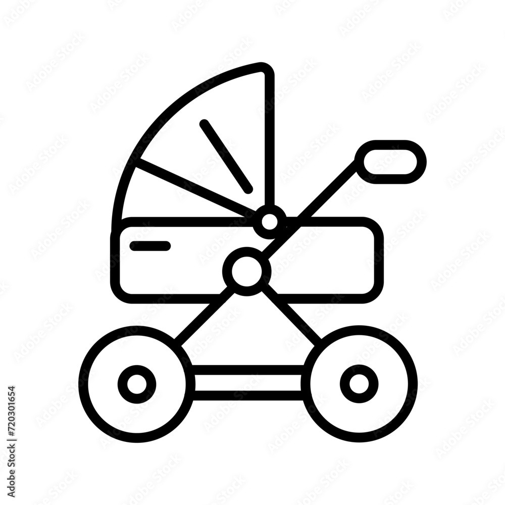 Stroller Vector Icon Stroller Vector Icon