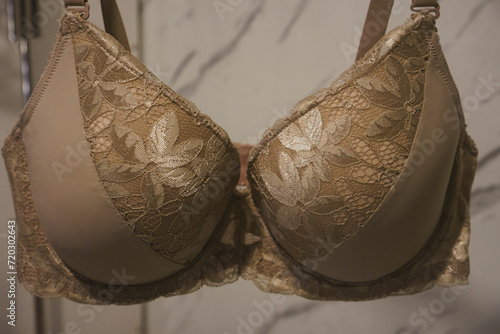  Beautiful gray floral lace push up bra. 