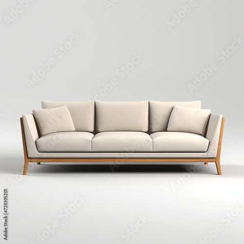 3d rendering image of minimalist sofa made with generative ai
