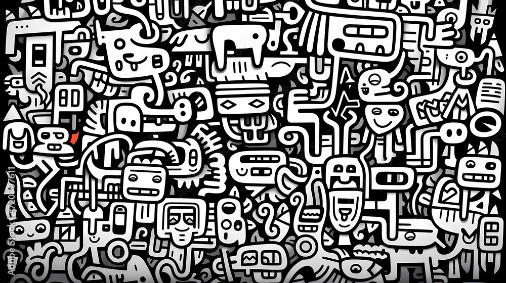 Cute graffiti art abstract background poster web page PPT, art background