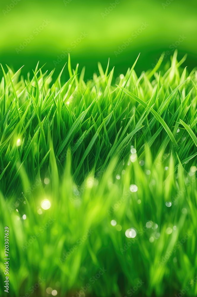Obraz premium Fresh Spring Grass with Bokeh Background