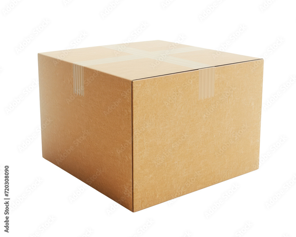 Cardboard brown box isolated on transparent background, realistic png element. Cardboard brown box isolated on transparent background, realistic png element.