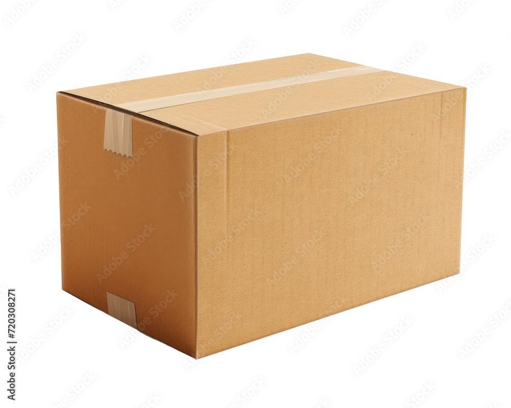 Cardboard brown box isolated on transparent background, realistic png element. Cardboard brown box isolated on transparent background, realistic png element.