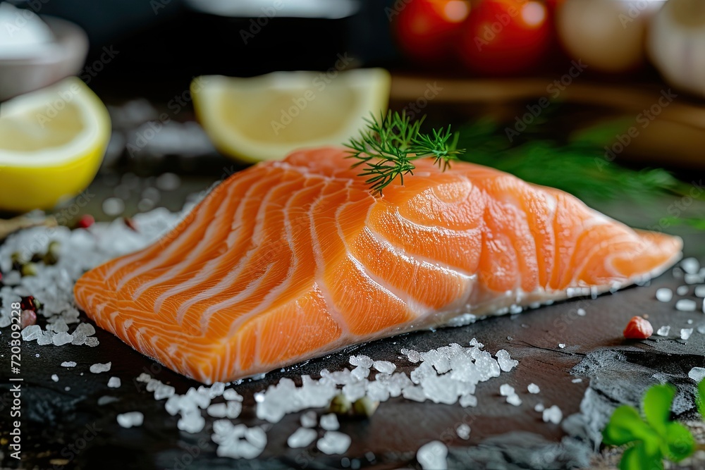 salmon steak on the bonesalmon steak on salt stone table salmon steak on the bonesalmon steak on salt stone table
