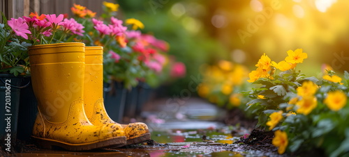 boots and flowers