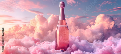 Pink champagne in the clouds.