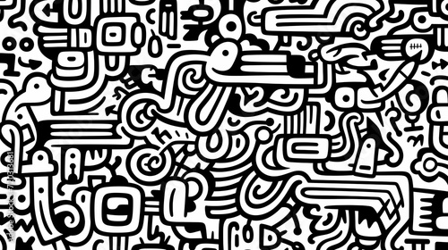 Abstract seamless doodle background, artistic background