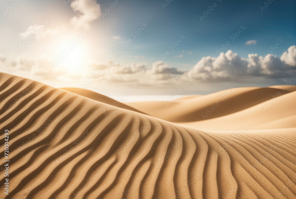 Naklejka premium Desert Dunes in Golden Sunset Light