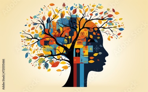 Creative Mind Tree: Symbolic Representation of Knowledge and Ideas - Generative AI photo