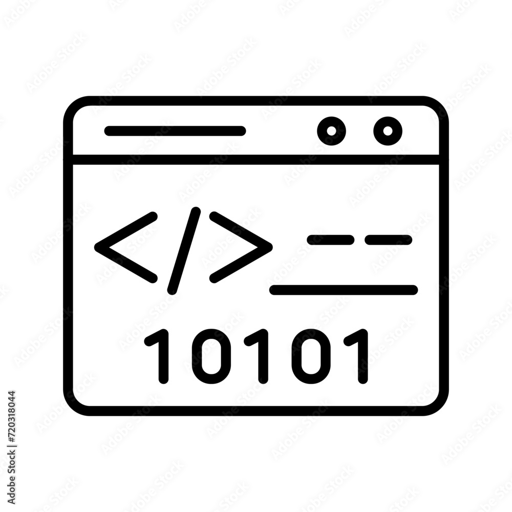 Binary Website Vector Icon Binary Website Vector Icon