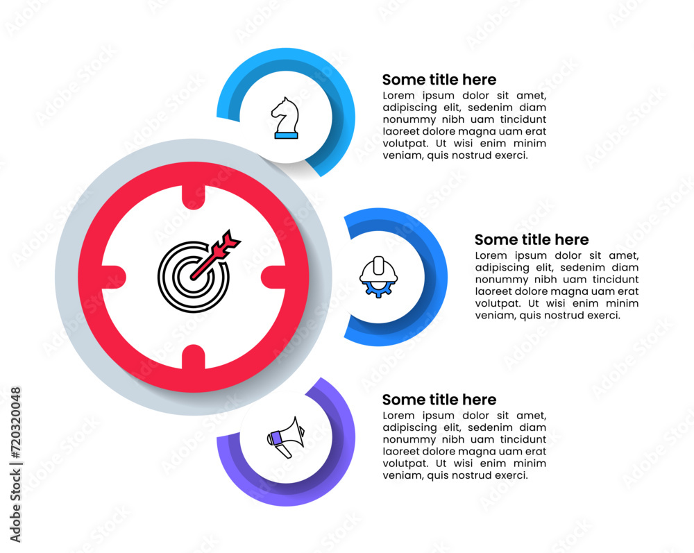 Infographic template. Business goal with 3 steps Infographic template. Business goal with 3 steps