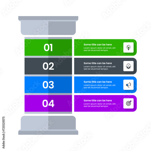 Infographic template. Greek column with 4 steps