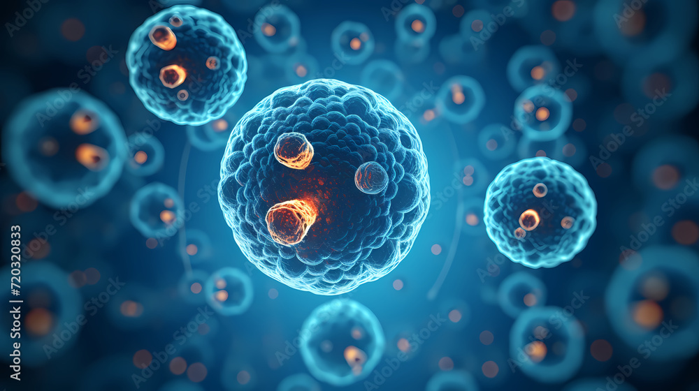Cell background, virus cells, medical research background Cell background, virus cells, medical research background