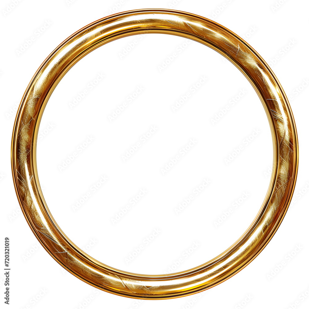 Round gold frame on a white background. Round gold frame on a white background.