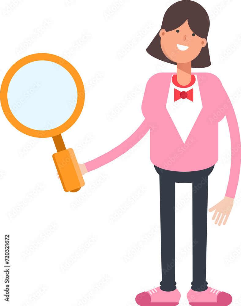 Woman Character Holding Magnifier
Woman Character Holding Magnifier
