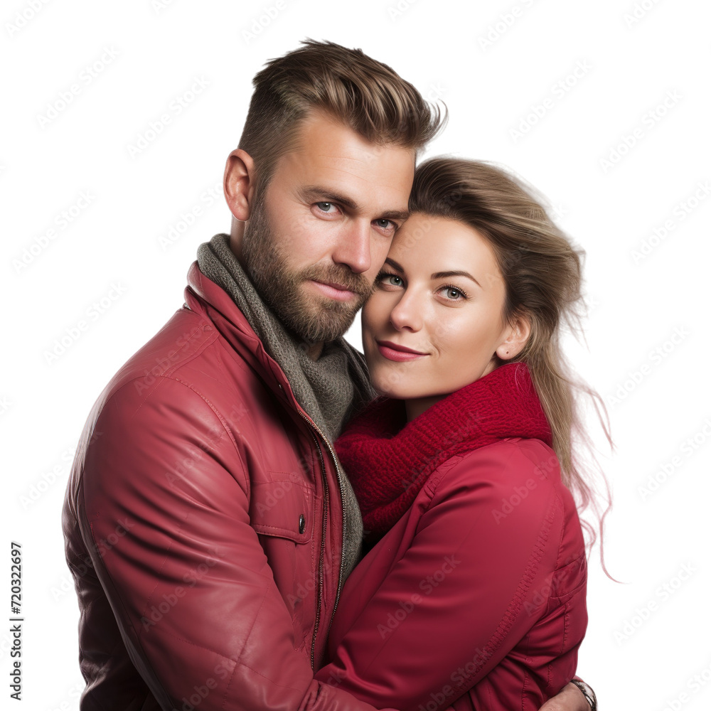 Valentine's day with couple isolated on transparent background, Generative ai. Valentine's day with couple isolated on transparent background, Generative ai.