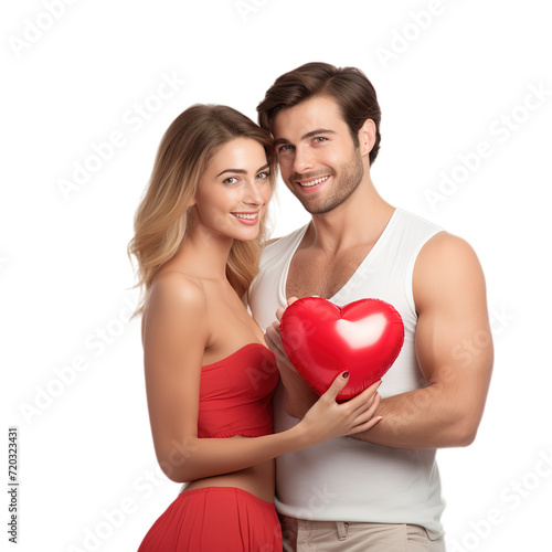 Valentine s day with couple isolated on transparent background  Generative ai.