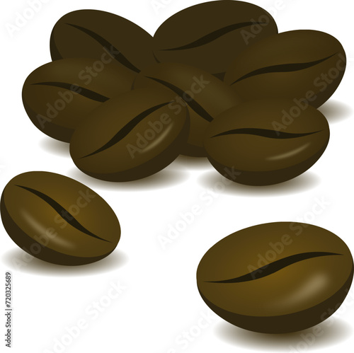 coffe beans illustration vector realistic