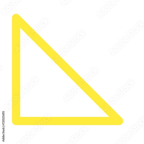 Yellow right ght triangle outlined icon
