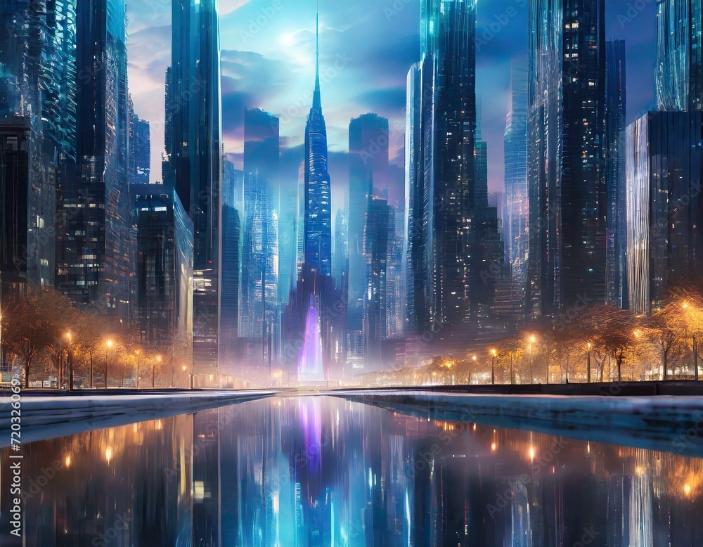 modern future cityscape with dynamic colors modern future cityscape with dynamic colors