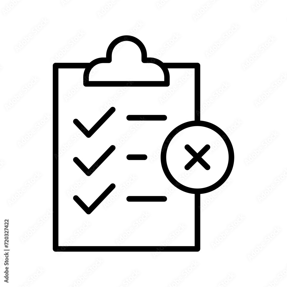 clipboard with checklist remove vector icon clipboard with checklist remove vector icon