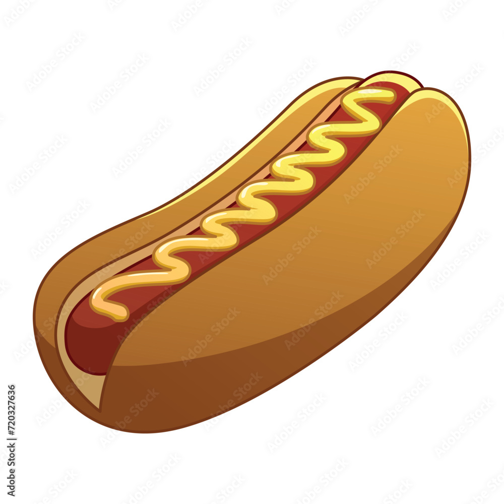 Hot Dog Bun Western Food Vector Cartoon Illustration Hot Dog Bun Western Food Vector Cartoon Illustration