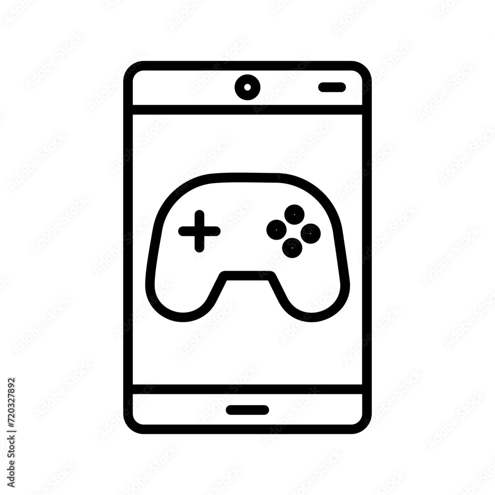 phone illustration with controller game vector icon phone illustration with controller game vector icon