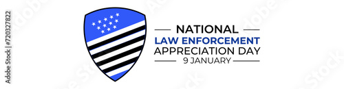 Law enforcement appreciation day (LEAD) is observed every year on January 9, to thank and show support to our local law enforcement officers who protect and serve. banner, poster. vector illustration