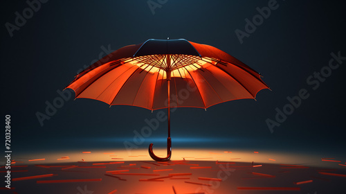 open umbrella with beautiful background  Generative Ai