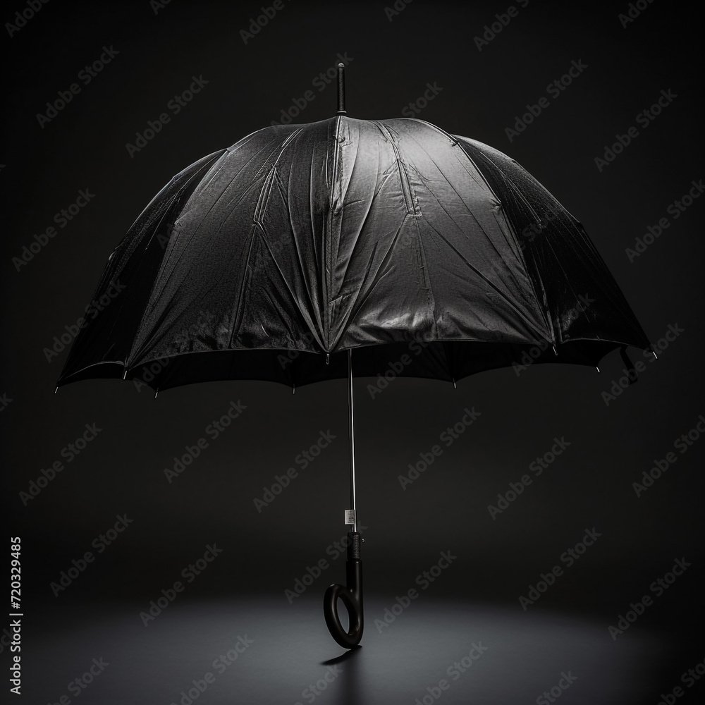black open umbrella with beautiful background, Generative Ai