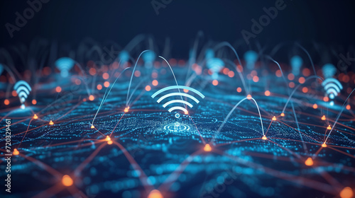 Wi-Fi connectivity. Wireless internet background photo