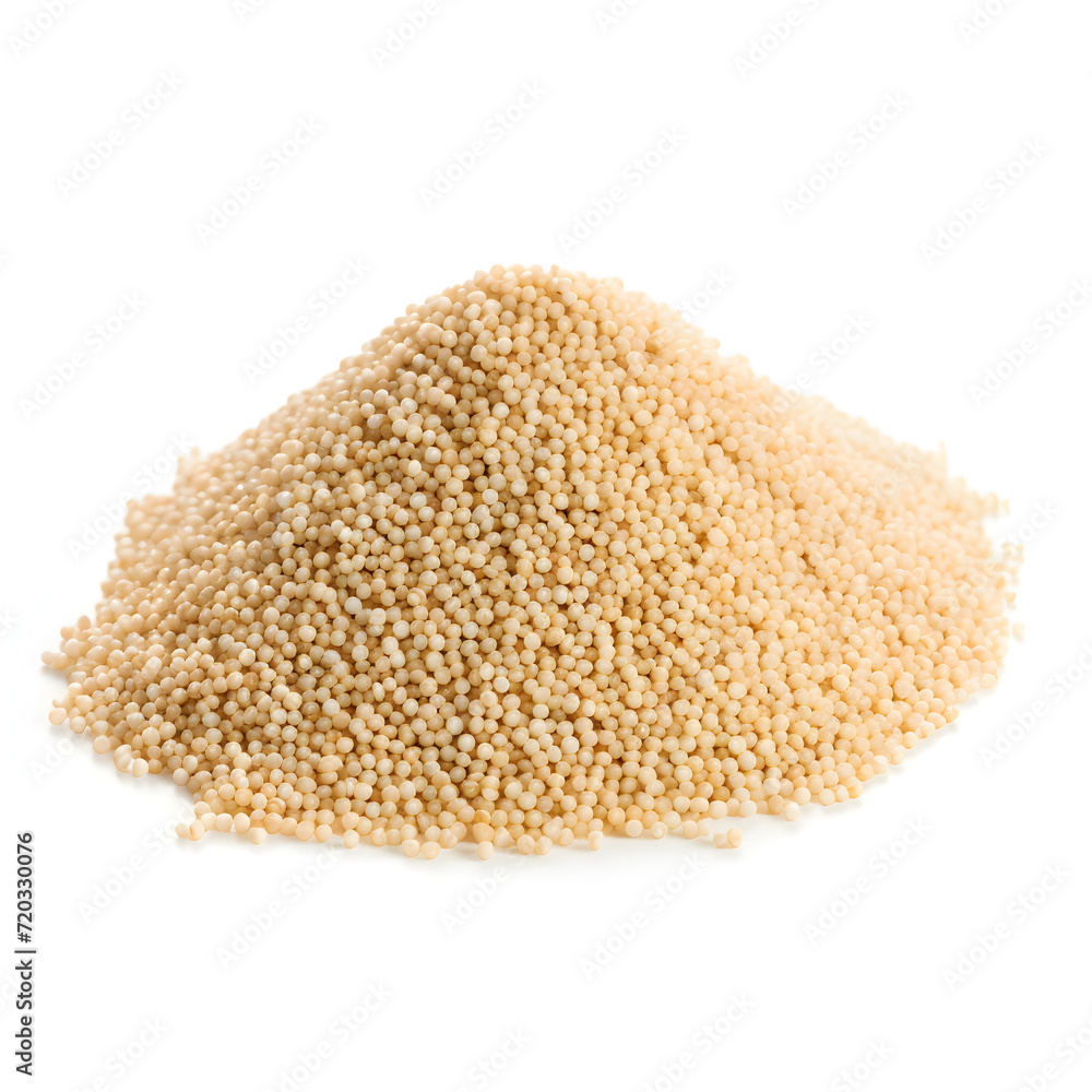 Small pile of Quinoa on a white background Small pile of Quinoa on a white background