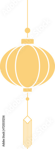Chinese lanterns, illustrations and decorations for Asian New Year, flat design, 2D front view.
