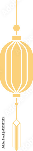 Chinese lanterns, illustrations and decorations for Asian New Year, flat design, 2D front view.
