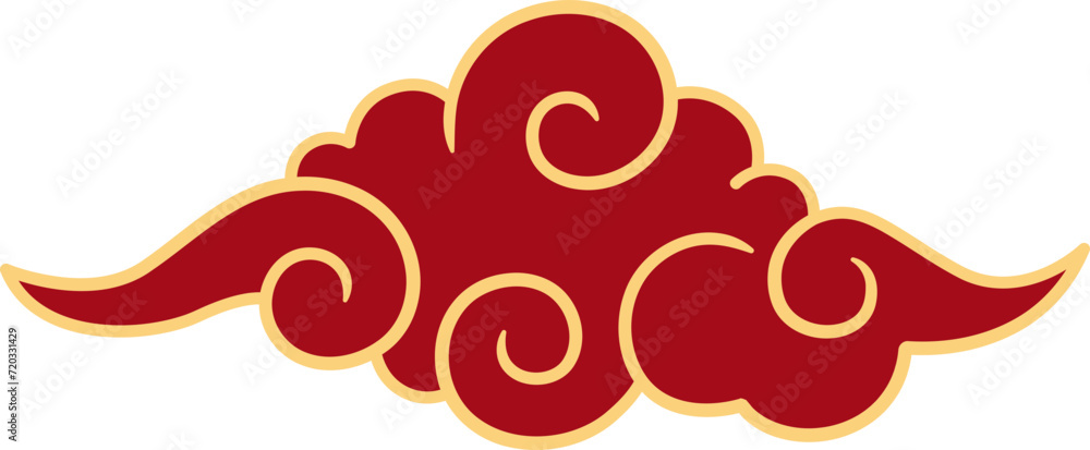 Chinese style cloud ornament, illustrations and decorations for Asian New Year, flat design, 2D front view.
Chinese style cloud ornament, illustrations and decorations for Asian New Year, flat design, 2D front view.