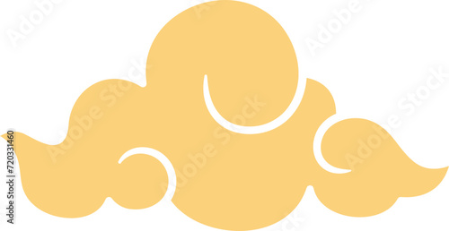 Chinese style cloud ornament, illustrations and decorations for Asian New Year, flat design, 2D front view.
