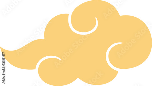 Chinese style cloud ornament, illustrations and decorations for Asian New Year, flat design, 2D front view.
