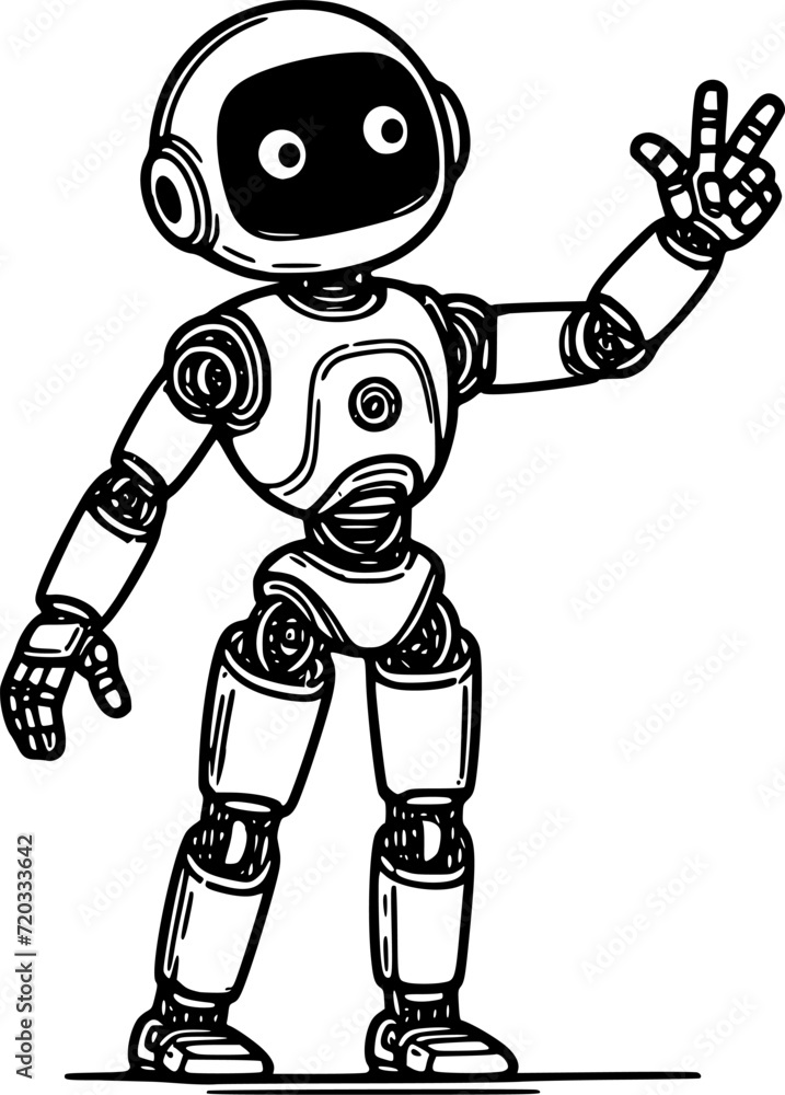 Humanoid Robot Line Art: Exploring Futuristic Designs with Minimalist Lines Humanoid Robot Line Art: Exploring Futuristic Designs with Minimalist Lines