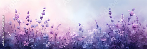 Lavender background, pastel purple colors small flowers photo