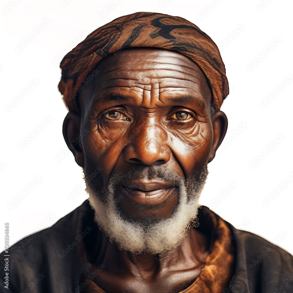 African old man isolated on blank white background African old man isolated on blank white background