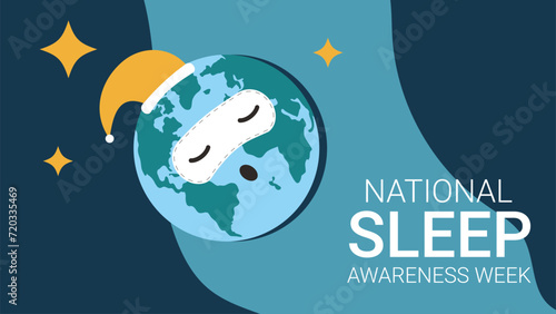 National sleep awareness week banner. Vector illustration