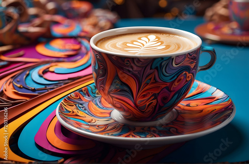 coffee cup psychedelic style