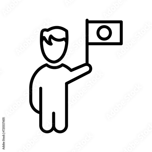 Raising Flag Vector Icon