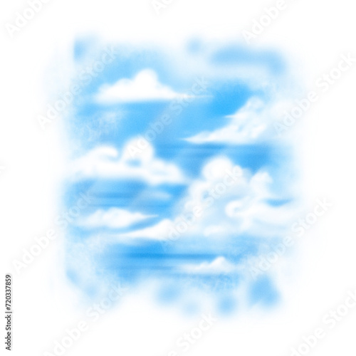 Tableau sur toile Airbrush blurry vintage design of cloud for element bootleg tshirt or memorial vintage style, best for background